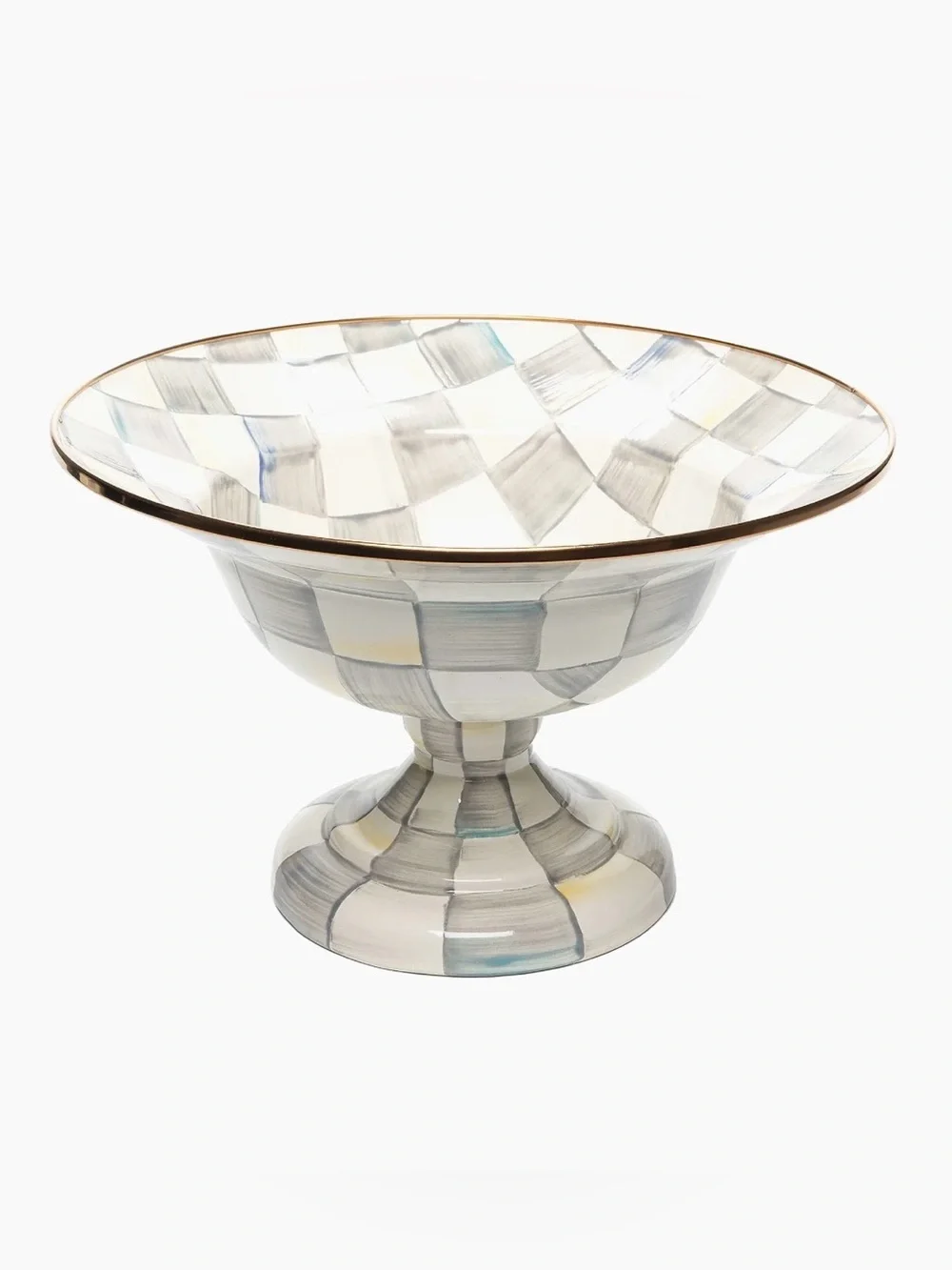 Mackenzie-Childs Sterling Check Compote
